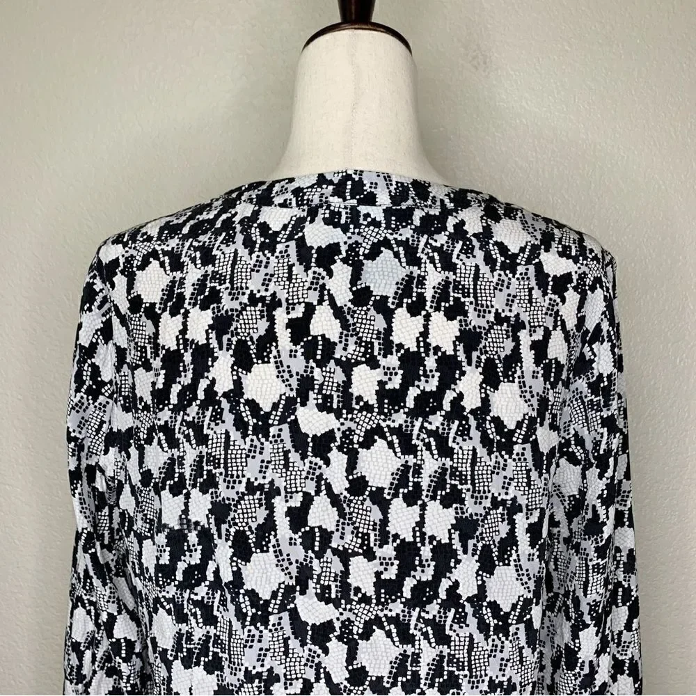 Cynthia Rowley 100% Silk Snake Skin Blouse, Sz Medium